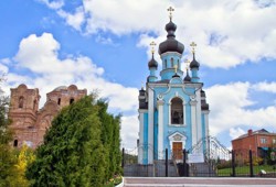 На честь ікони Божої Матері "Усіх скорботних Радість" ставропігійний жіночий скит (с. Богородичне, Донецька обл.)